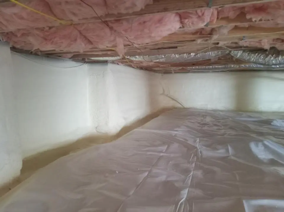 Crawl space encapsulation with closed-cell spray foam for Attic Insulation in Fairmount